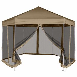 vidaXL &Scaron;estkoten Pop-Up &scaron;otor s stenami 3,6x3,1 m taupe 220g/m&sup2;