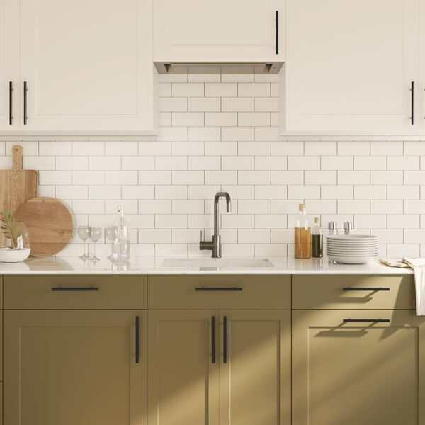 vidaXL Ročaji za omarico 10 kosov črni 128 mm nerjaveče jeklo