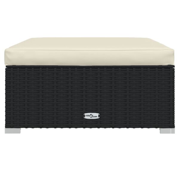 vidaXL Vrtna sedežna garnitura 9-delna z blazinami poli ratan črna