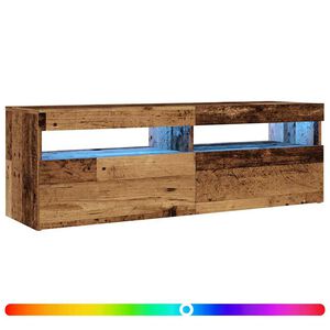 vidaXL TV omarica z LED starinski les 120x35x40 cm inženirski les
