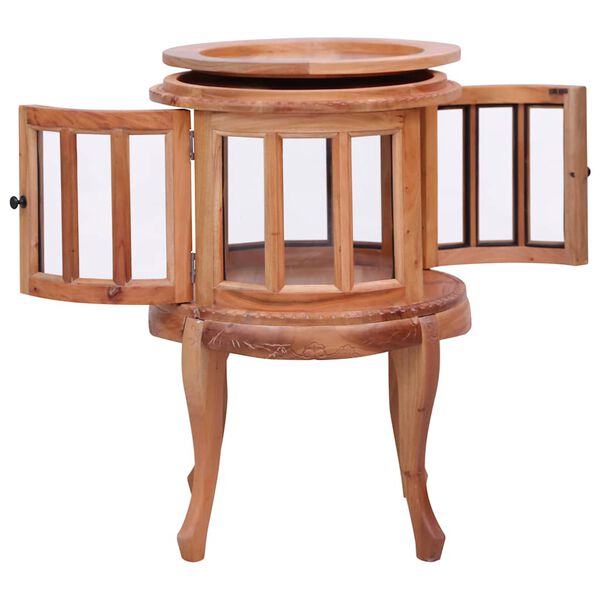 vidaXL Omarica z vitrino naravna 50x50x76 cm trden mahagonij