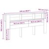 vidaXL Posteljna glava 220 x 18,5 x 104,5 cm Konstruiran les