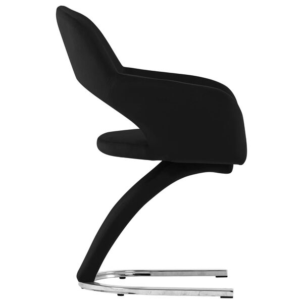 vidaXL Jedilni stoli 2 kosa črn žamet