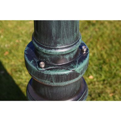 vidaXL Stoječa vrtna svetilka 230 cm temno zelena/črna aluminijasta