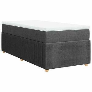 vidaXL Box spring postelja z vzmetnico temno siva 80x200 cm blago