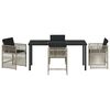 vidaXL Komplet za jedilnico v vrtu 5 pcs Svetlo siva poli ratan