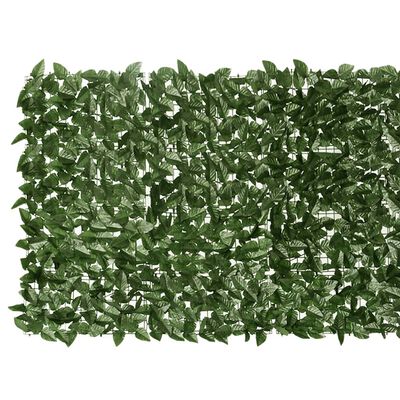 vidaXL Balkonsko platno s temno zelenim listjem 500x100 cm