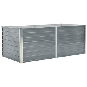 vidaXL Dvignjeno cvetlično korito 160x80x45cm pocinkano jeklo sivo