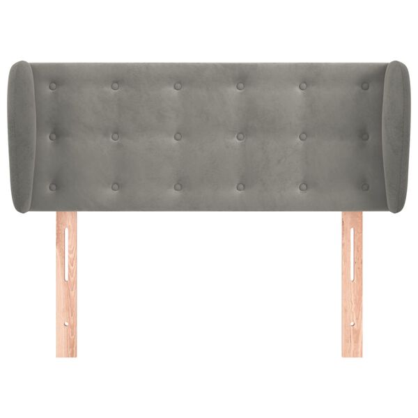 vidaXL Vzglavje z ušesi svetlo sivo 103x23x78/88 cm žamet