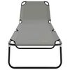 vidaXL Zložljiv ležalnik 2-oseba 2 pcs Siva 56 x 189 x 87cm blago
