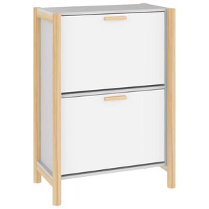 vidaXL Omarica za čevlje bela 57,5x33x80 cm inženirski les