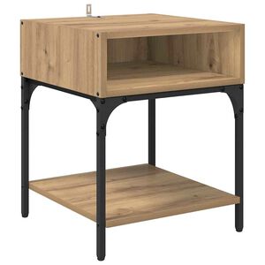 vidaXL Nočna omarica Umetni hrast 40 x 40 x 50 cm Konstruiran les