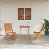 vidaXL Zložljiv bistro set 3 pcs Rjava Masiven les akacije
