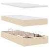 vidaXL Otomanska postelja z vzmetnico krem 100x200 cm blago