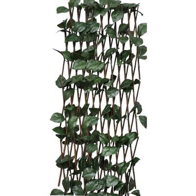 vidaXL Mrežasta ograja iz vrbe 5 kosov z umetnimi listi 180x60 cm