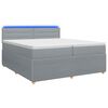 vidaXL Postelja boxspring z vzmetnico Svetlo siva 200 x 200 cm Blago