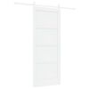 vidaXL Drsna vrata Bela 83 x 202 cm Trdna borovina