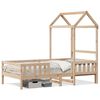 vidaXL Posteljni okvir s streho 75x190 cm trdna borovina