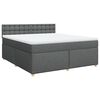 vidaXL Box spring postelja z vzmetnico temno siva 180x200 cm blago