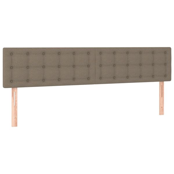 vidaXL Posteljno vzglavje 2 kosa taupe 90x5x78/88 cm blago
