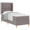 vidaXL Postelja z vzmetnico z vzglavjem Taupe 200 x 80 cm blago