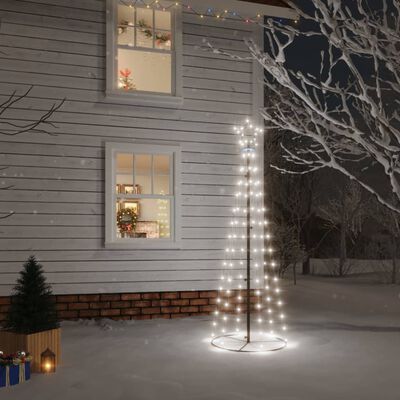 vidaXL Novoletna jelka stožec 108 hladno belih LED lučk 70x180 cm