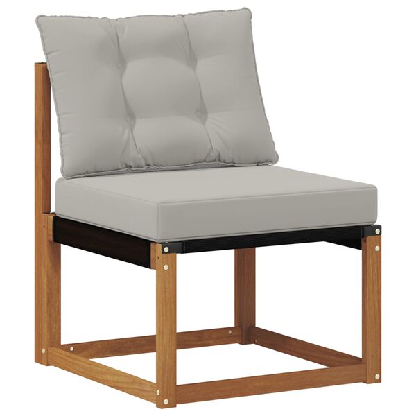 vidaXL Zunanja garnitura za sedenje 9 pcs Naravna in svetlo siva