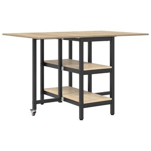 vidaXL Jedilna miza 122 x 80 x 76,5 cm Inženirski les Sonoma hrast