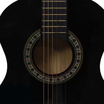 vidaXL Klasična kitara 8-delni začetniški komplet črna 1/2 34"