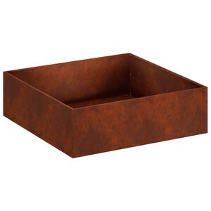 vidaXL Vrtni lonček Rjav 80 x 80 x 30 cm Vremensko odporno jeklo