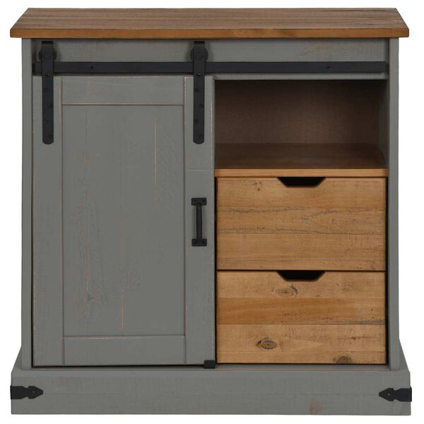 vidaXL Bivak HALDEN z drsnimi vrati sive barve 80x40x80 cm masivni les