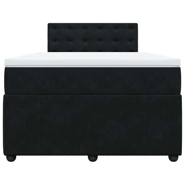 vidaXL Box spring postelja z vzmetnico črna 120x190 cm žamet