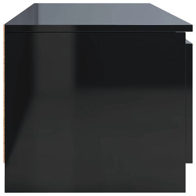 vidaXL TV omarica visok sijaj črna 140x40x35,5 cm iverna plošča