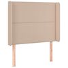 vidaXL Vzglavje z u&scaron;esi kapučino 83x16x118/128 cm umetno usnje