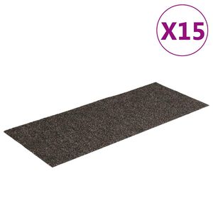 vidaXL Preproge za stopnice samolepilne 15 kosov 60x25 cm antracitne pravokotne