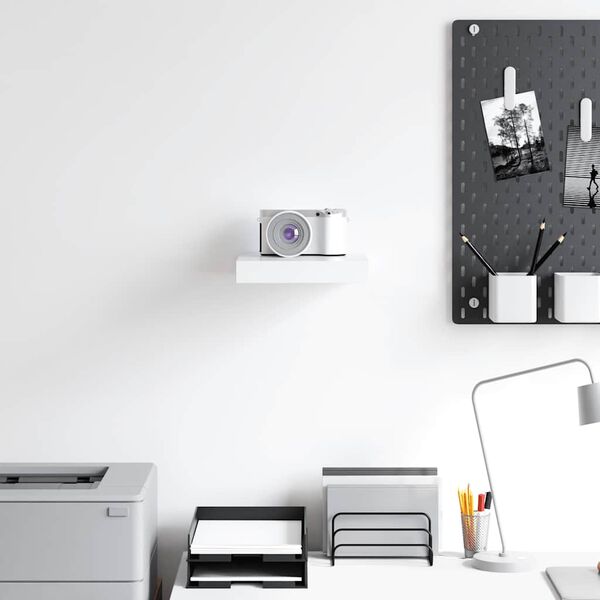 vidaXL Stenska polica bela 23x23,5x3,8 cm MDF