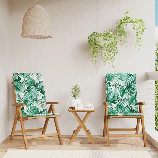 vidaXL Vrtni stol s funkcijo nagiba z blazinami 2 kosa trdna tikovina