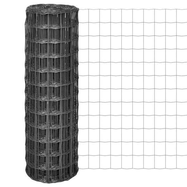 vidaXL Evro ograja iz jekla 25x1,2 m siva