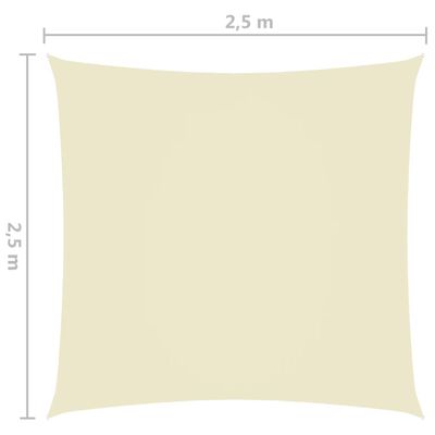 vidaXL Senčno jadro oksford blago kvadratno 2,5x2,5 m krem