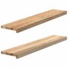 vidaXL Okenske police 2 kosa neobdelana 100x20x2 cm trdna hrastovina
