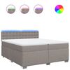 vidaXL Box spring postelja z vzmetnico taupe 200x200 cm blago
