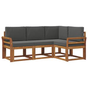 vidaXL Zunanja garnitura za sedenje 4 pcs Naravna in antracitna