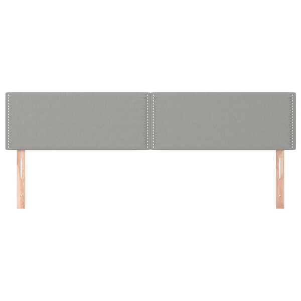 vidaXL Posteljno vzglavje 2 kosa svetlo sivo 100x5x78/88 cm blago