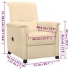 vidaXL Električni naslanjač krem tkanina