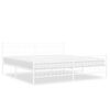 vidaXL Kovinski posteljni okvir z vzglavjem in vznožjem bel 193x203 cm