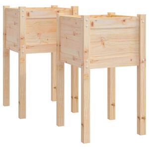 vidaXL Vrtno cvetlično korito 2 kosa 40x40x70 cm trdna borovina