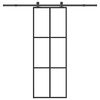 vidaXL Drsna vrata z opremo 76x205 cm ESG steklo in aluminij