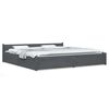 vidaXL Posteljni okvir s predali siv 200x200 cm