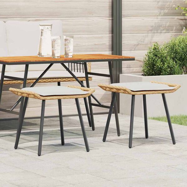 vidaXL Vrtni stol z blazino 2 pcs Rjava 50 x 40 x 45cm Poliester