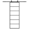 vidaXL Drsna vrata z opremo črna 76x205 cm ESG steklo